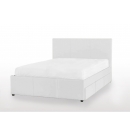 Deluxe Leather Queen Bed with 6 drawers- White